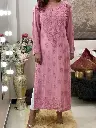 Dyeable Chikan Embroidered Kurti Fine Handcrafted