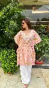 Mul mul Cotton Chikankari Kaftan