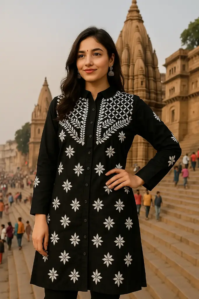 Reyon Cotton Fine Embroidery Chikankari ShirtS