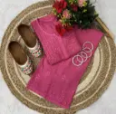 Beautiful Dyeable Rayon Cotton Chikan Embroidery Kurti with Plazo Set