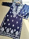 Beautiful Reyon Cotton fine embroidery chikan work kurti & plazo sets