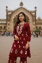 Beautiful 2 Pc Rayon Cotton Machine Work Set