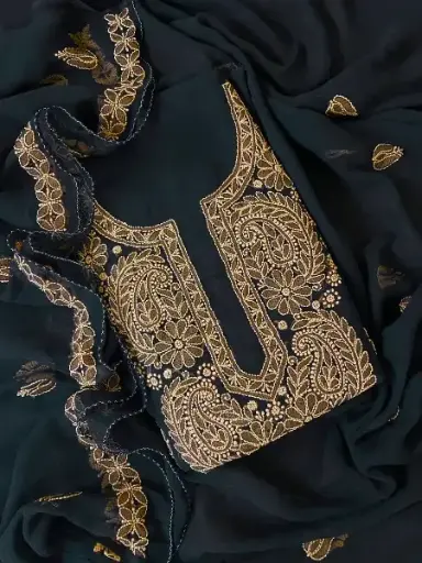 Georgette Suit Piece With Top Bottom & Dupatta