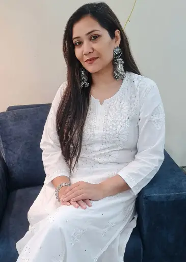Chikankari Cotton Kurti with Mukesh Work & Cotton Lycra Pant