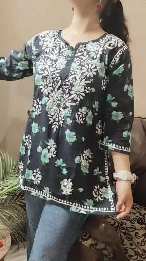 Elegant Chikankari Short Tops